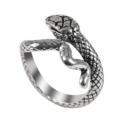 Engraved Silver Snake Ring