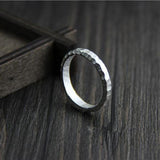 Thin Hammered Silver Ring