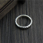 Thin Hammered Silver Ring