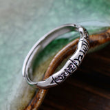 Thin Silver Engraved Ring