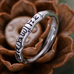 Thin Silver Engraved Ring